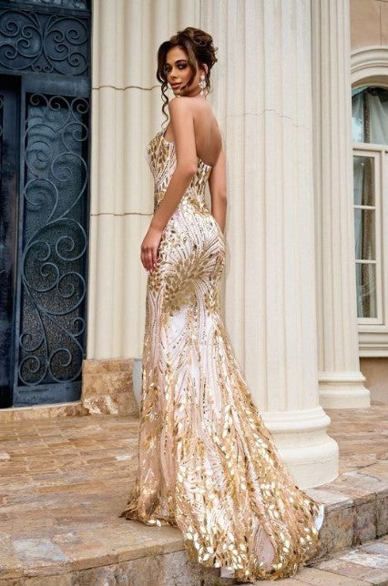 Portia And Scarlett V Neck Strapless Prom Dress PS24316