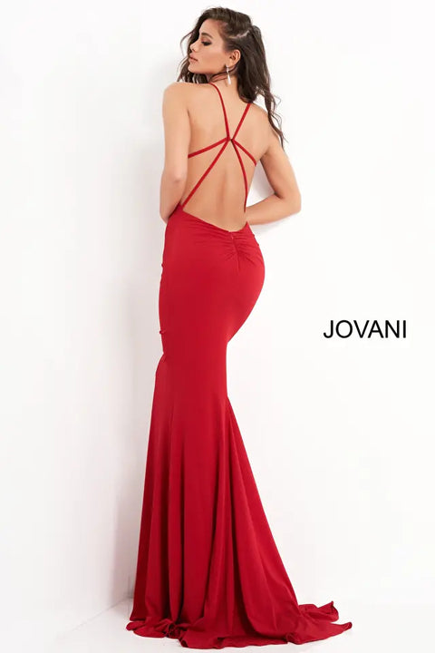 Jovani 00512 V Neckline Fitted Gown