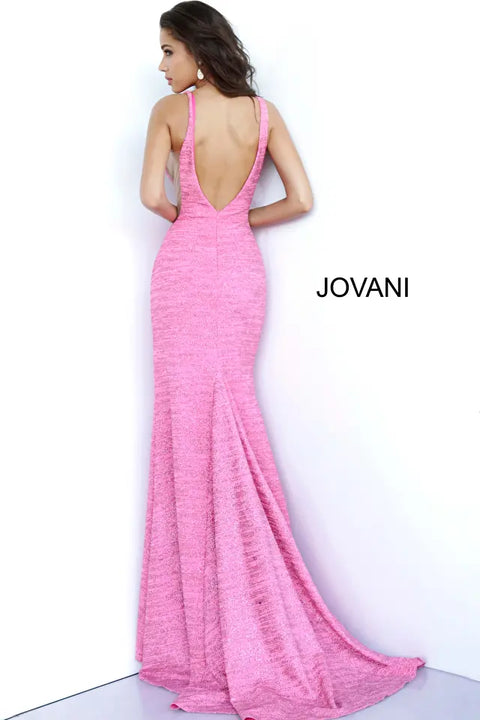 Jovani 02472 V Neck Fitted Dress