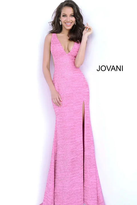 Jovani 02472 V Neck Fitted Dress