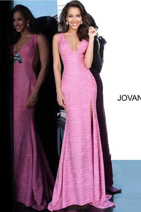 Jovani 02472 V Neck Fitted Dress