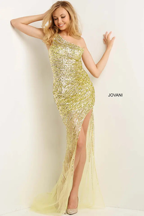Jovani 05647 Embellished One Shoulder Prom Dress