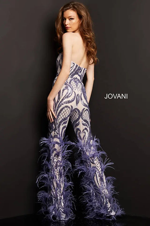 Jovani 05669 Embellished Sweetheart Neck Strapless Evening Jumpsuit