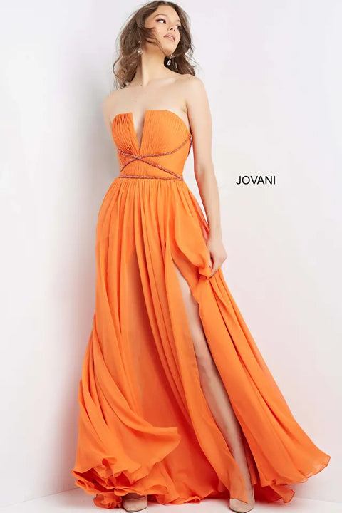 Jovani 05971 Gorgeous Chiffon Strapless Prom Dress
