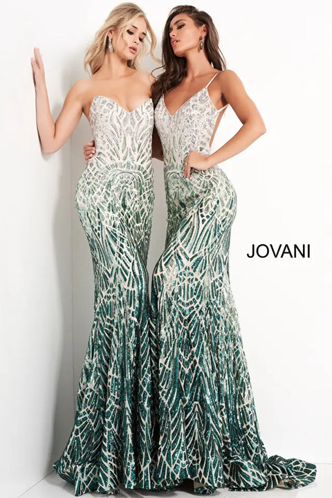 Jovani 06459 Embellished Strapless Dress
