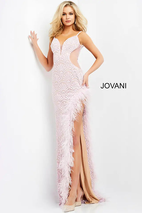 Jovani 06558 Embellished Lace Party Dress With Underlay