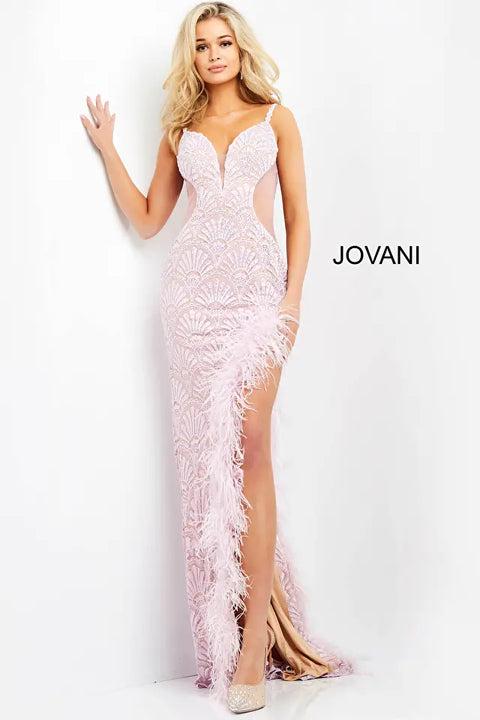 Jovani 06558 Embellished Lace Party Dress With Underlay