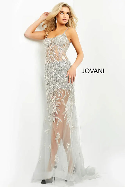 Jovani 06665 Illusion Embellished Prom Dress