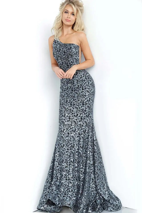 Jovani 3927 Lace One Shoulder Prom Gown