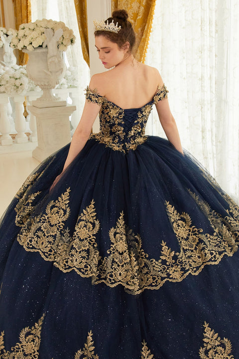 Ladivine - 15705 Lace Sweetheart Neckline Off The Shoulder Ball Gown