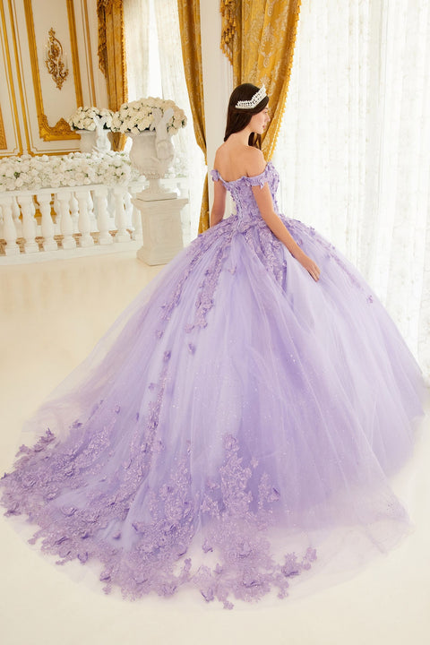 Ladivine - 15709 Lace Sweetheart Neckline Off The Shoulder Ball Gown