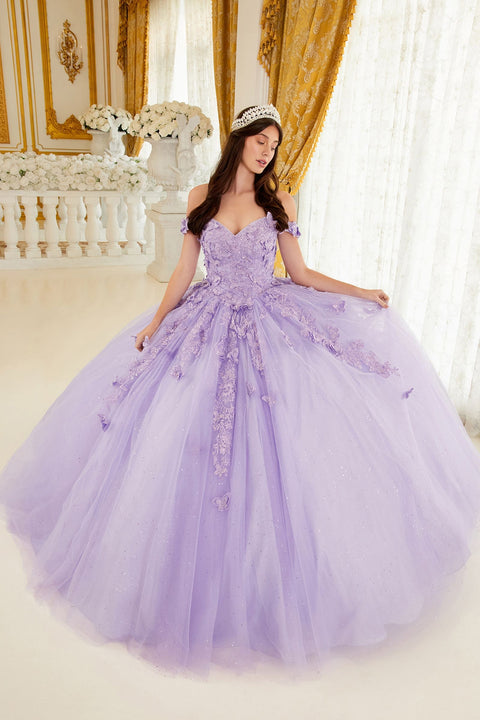 Ladivine - 15709 Lace Sweetheart Neckline Off The Shoulder Ball Gown