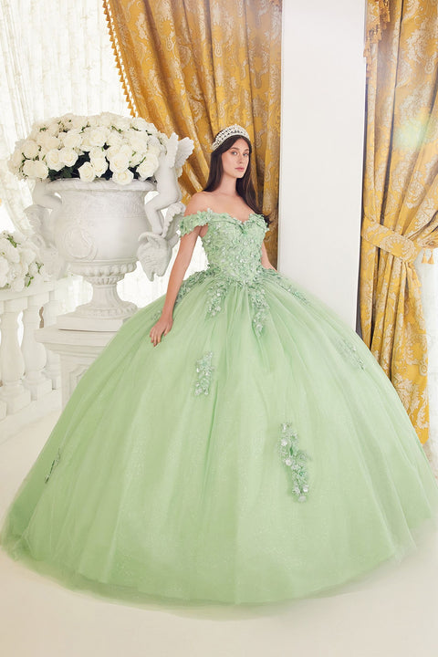 Ladivine - 15710 Lace Sweetheart Neckline Off The Shoulder Ball Gown
