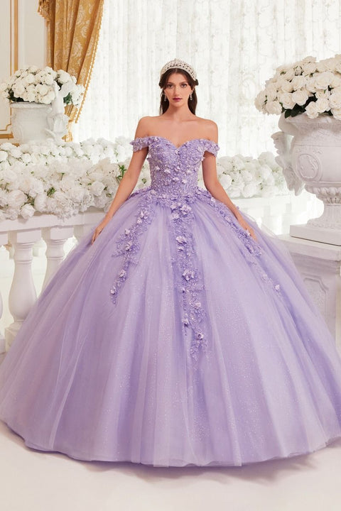 Ladivine - 15717 Tulle Off The Shoulder Ball Gown