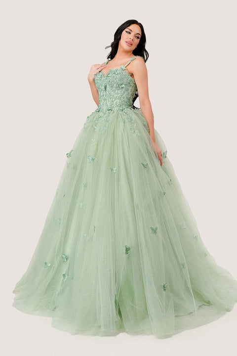 Ladivine - 15718 Lace Ball Evening Gown