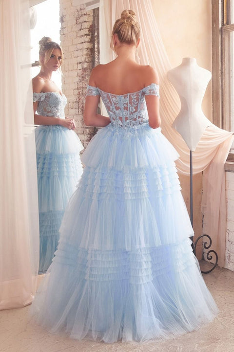 Ladivine - 9315 Tulle Sweetheart Neckline Off The Shoulder Ball Gown