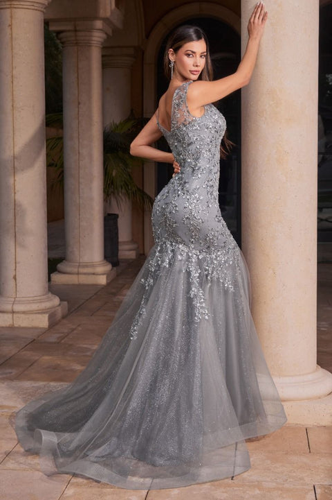 Ladivine - CB128 High Neck Mermaid Evening Gown