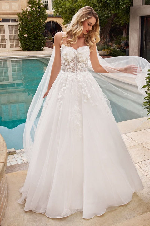 Ladivine - CDS437W Tulle Sweetheart Neckline Ball Gown