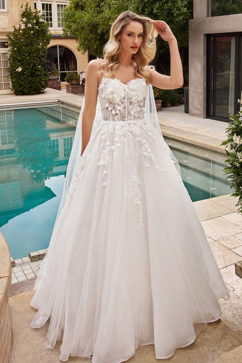 Ladivine - CDS437W Tulle Sweetheart Neckline Ball Gown