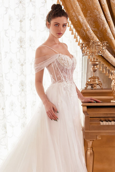 Ladivine - WN307 Tulle Sweetheart Neckline A-line Ball Gown