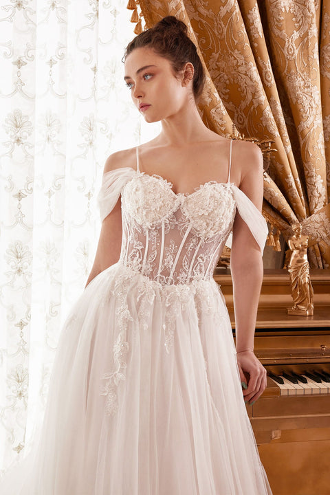 Ladivine - WN307 Tulle Sweetheart Neckline A-line Ball Gown