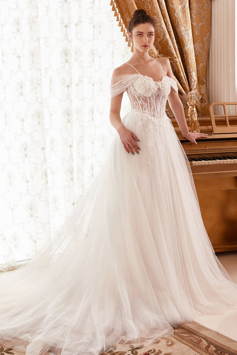 Ladivine - WN307 Tulle Sweetheart Neckline A-line Ball Gown