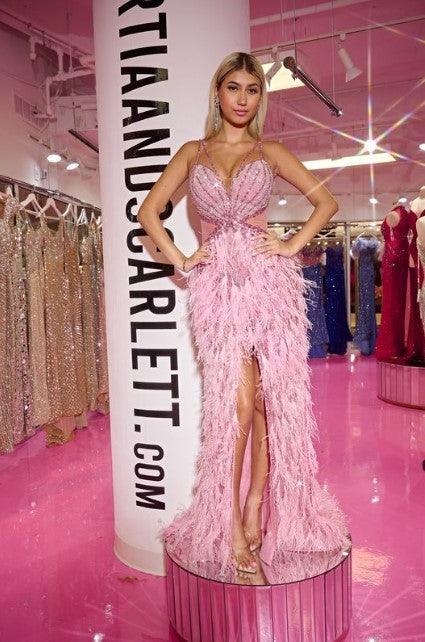 Portia And Scarlett V Neck Couture Evening Dress PS24856C