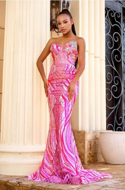 Portia And Scarlett V Neck Strapless Prom Dress PS24343