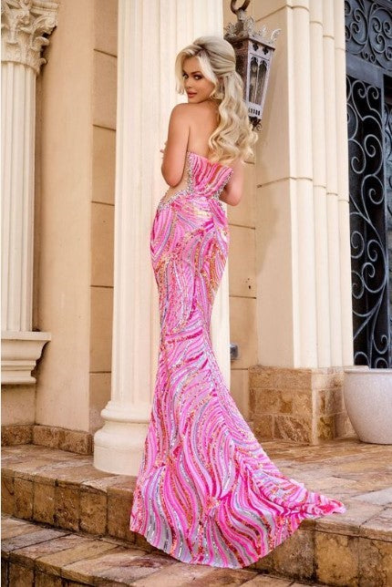 Portia And Scarlett V Neck Strapless Prom Dress PS24344