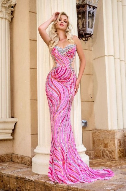 Portia And Scarlett V Neck Strapless Prom Dress PS24344