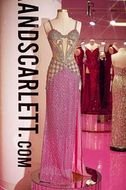 Portia And Scarlett V Neck Couture Evening Dress PS24876C