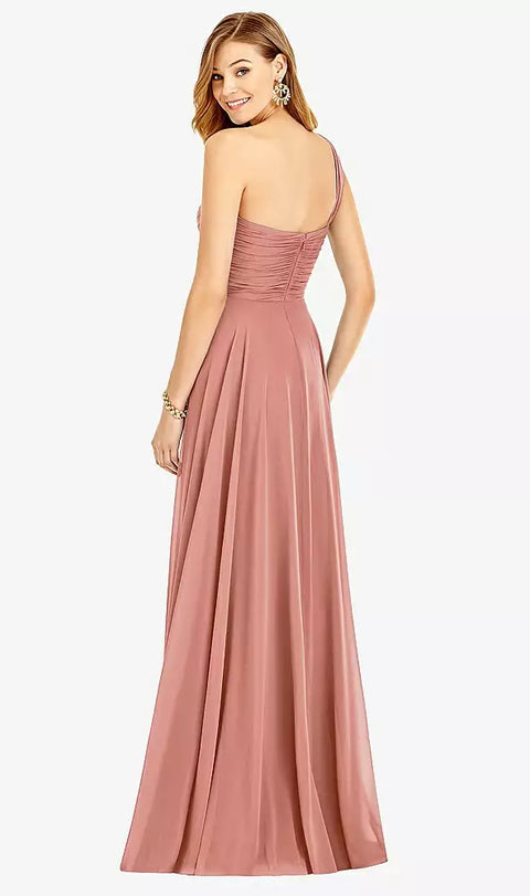 Thread Bridesmaid Th025 One-shoulder Draped Chiffon Maxi Dress - Dani