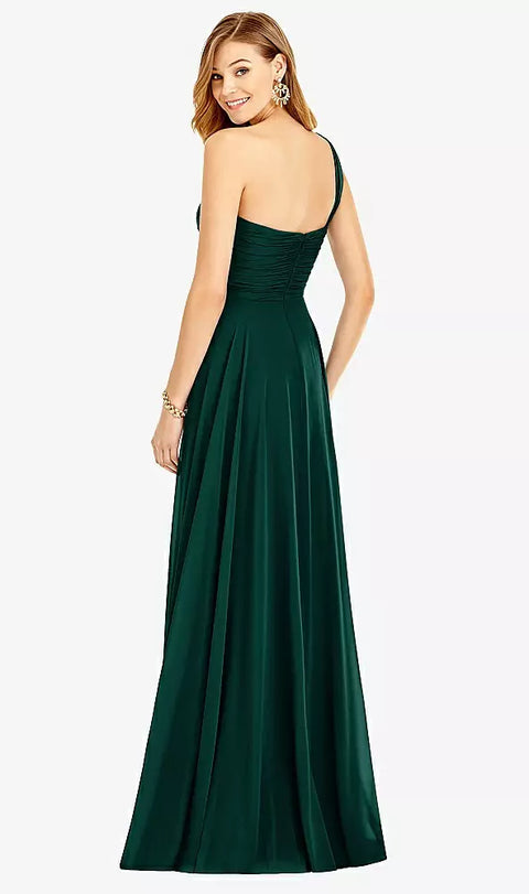 Thread Bridesmaid Th025 One-shoulder Draped Chiffon Maxi Dress - Dani