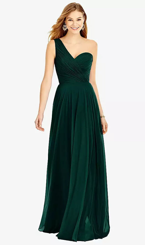 Thread Bridesmaid Th025 One-shoulder Draped Chiffon Maxi Dress - Dani