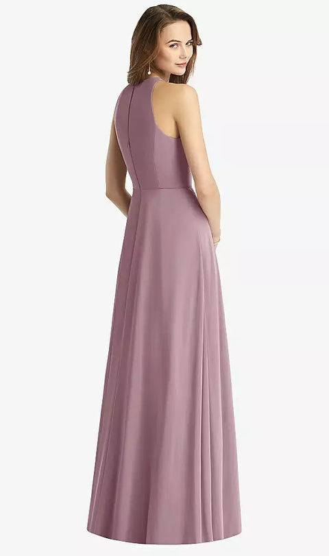 Thread Bridesmaid Th011 Sleeveless Halter Chiffon Maxi Dress