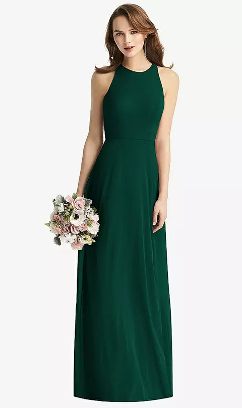 Thread Bridesmaid Th011 Sleeveless Halter Chiffon Maxi Dress