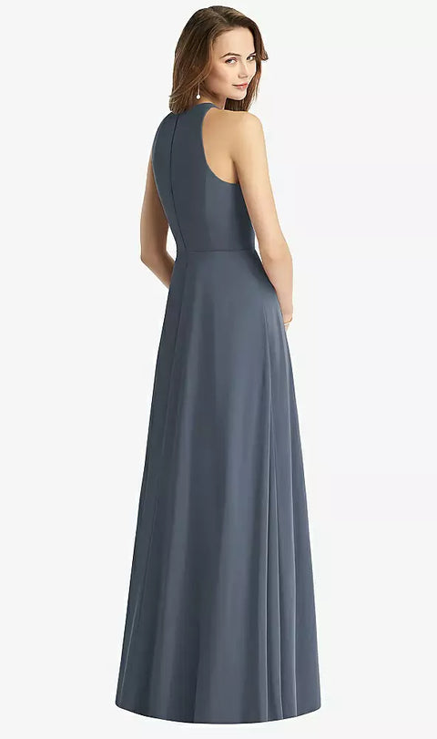 Thread Bridesmaid Th011 Sleeveless Halter Chiffon Maxi Dress