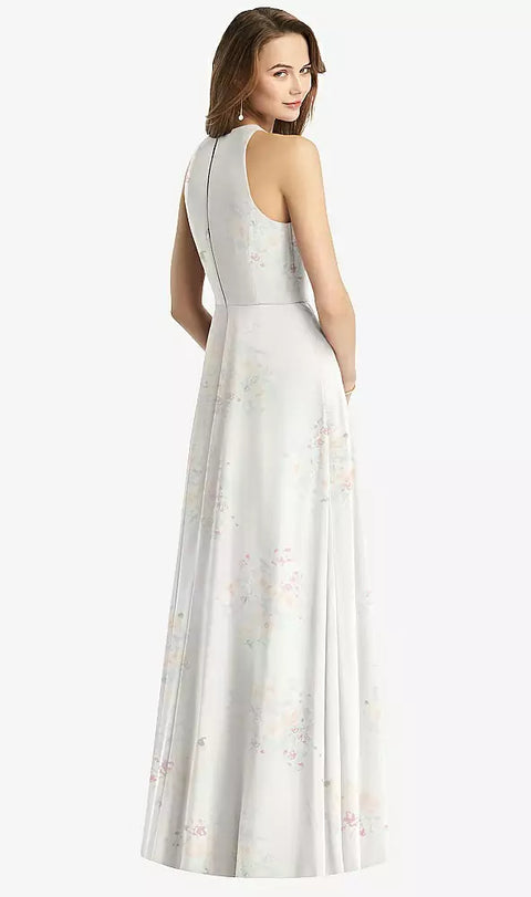 Thread Bridesmaid Th011 Sleeveless Halter Chiffon Maxi Dress