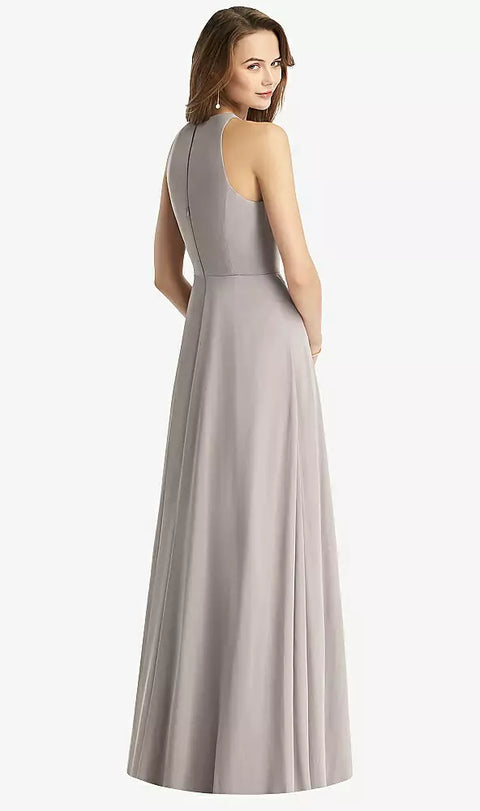 Thread Bridesmaid Th011 Sleeveless Halter Chiffon Maxi Dress