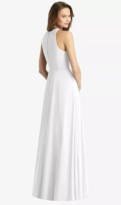 Thread Bridesmaid Th011 Sleeveless Halter Chiffon Maxi Dress