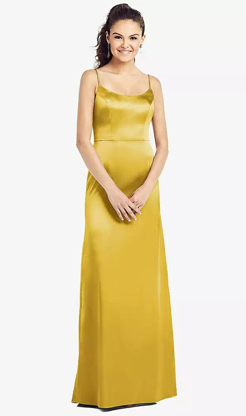 Thread Bridesmaid Th021 Slim Spaghetti Strap V-back Trumpet Gown