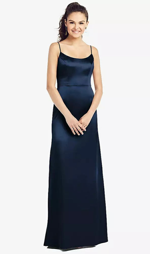 Thread Bridesmaid Th021 Slim Spaghetti Strap V-back Trumpet Gown