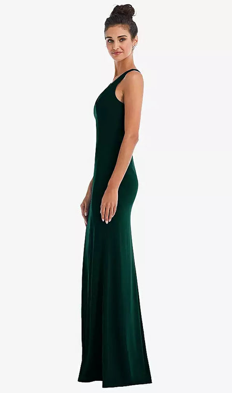 Thread Bridesmaid Th050 Criss-cross Cutout Back Maxi Dress With Front Slit