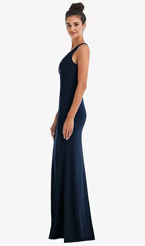 Thread Bridesmaid Th050 Criss-cross Cutout Back Maxi Dress With Front Slit