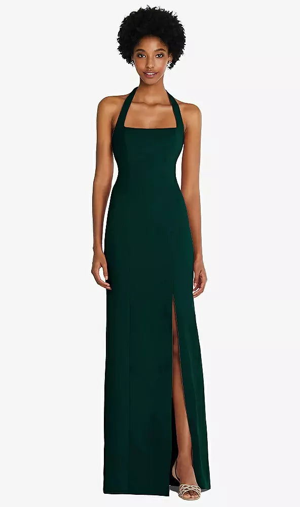 Thread Bridesmaid Th088 Tie Halter Open Back Trumpet Gown – YDG