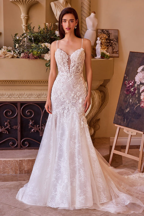 Andrea & Leo - WL051 Plunging Neckline Gown