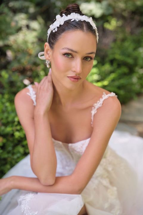 Andrea & Leo - WL063 Floral Plunging Neckline Gown