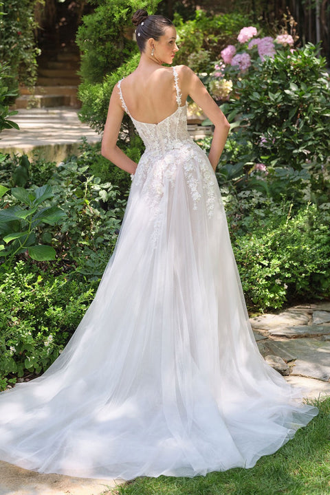 Andrea & Leo - WL063 Floral Plunging Neckline Gown