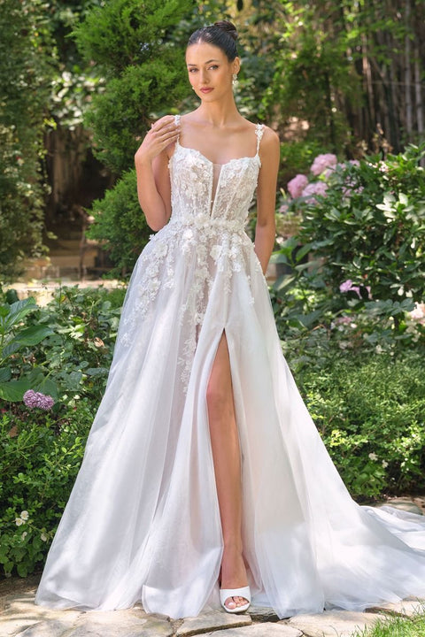 Andrea & Leo - WL063 Floral Plunging Neckline Gown